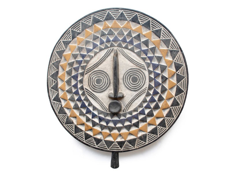 Carved Wood Shield - Bobo Mask - 55cm - B